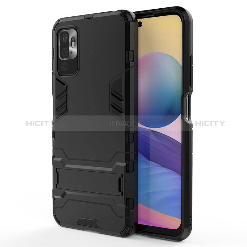 Funda Bumper Silicona y Plastico Mate Carcasa con Soporte para Xiaomi POCO M3 Pro 5G