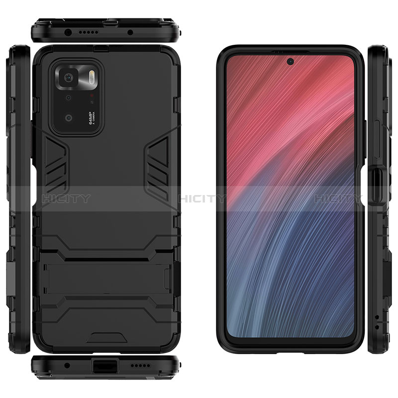 Funda Bumper Silicona y Plastico Mate Carcasa con Soporte para Xiaomi Poco X3 GT 5G