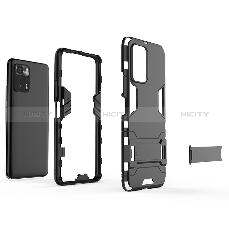 Funda Bumper Silicona y Plastico Mate Carcasa con Soporte para Xiaomi Poco X3 GT 5G