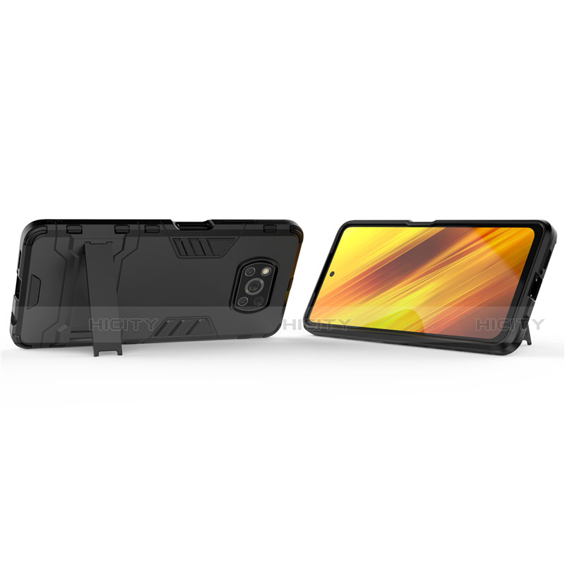 Funda Bumper Silicona y Plastico Mate Carcasa con Soporte para Xiaomi Poco X3 Pro