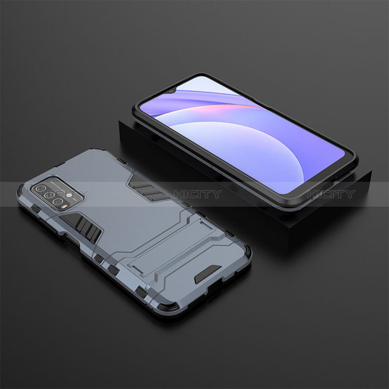 Funda Bumper Silicona y Plastico Mate Carcasa con Soporte para Xiaomi Redmi 9 Power