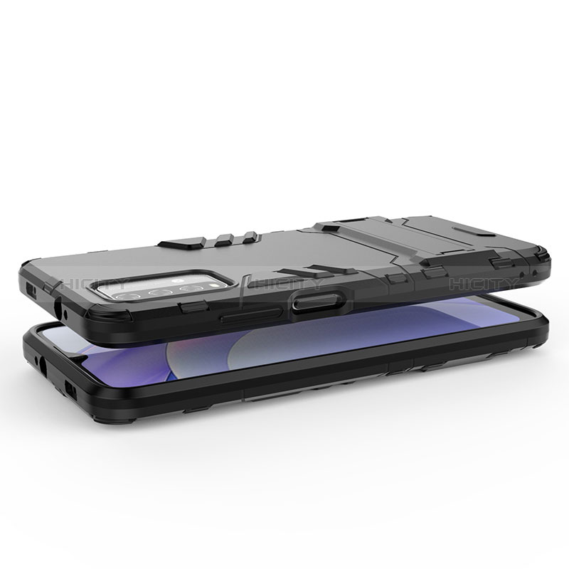 Funda Bumper Silicona y Plastico Mate Carcasa con Soporte para Xiaomi Redmi 9 Power