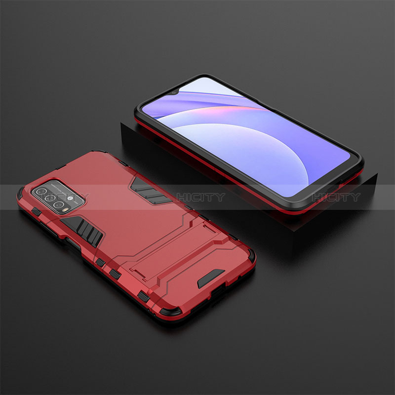 Funda Bumper Silicona y Plastico Mate Carcasa con Soporte para Xiaomi Redmi 9T 4G