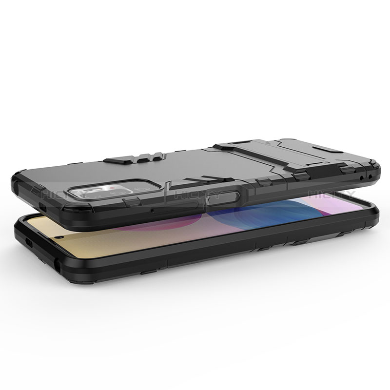 Funda Bumper Silicona y Plastico Mate Carcasa con Soporte para Xiaomi Redmi Note 10T 5G