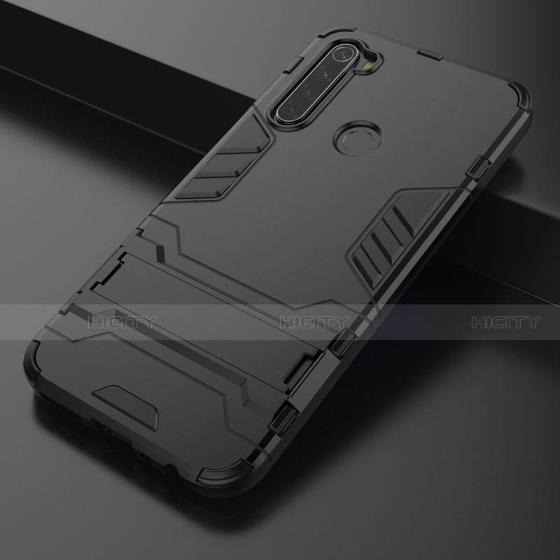 Funda Bumper Silicona y Plastico Mate Carcasa con Soporte para Xiaomi Redmi Note 8 (2021)