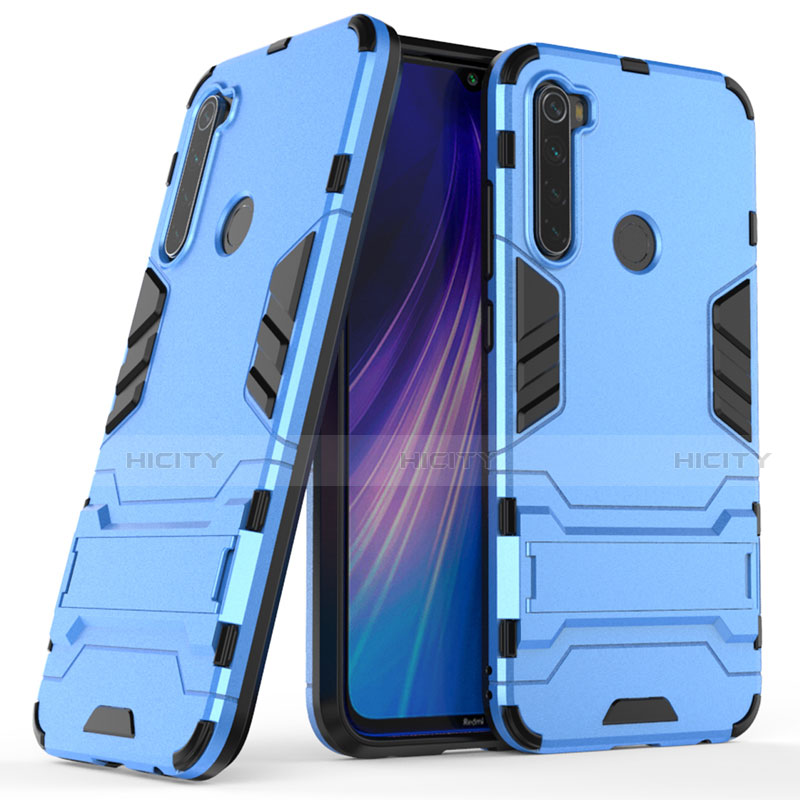 Funda Bumper Silicona y Plastico Mate Carcasa con Soporte para Xiaomi Redmi Note 8 (2021)