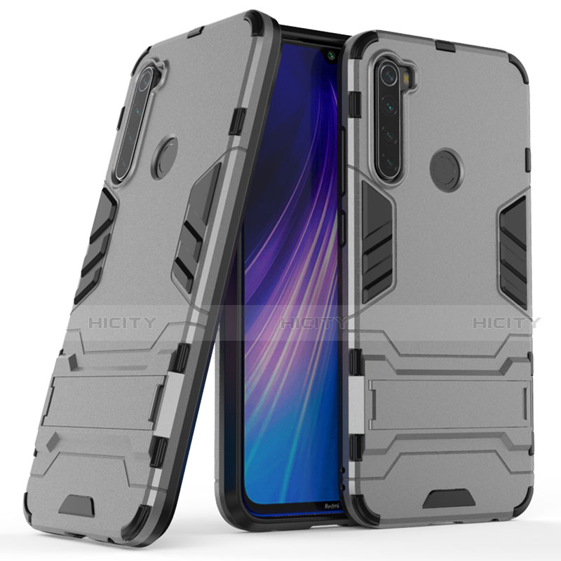 Funda Bumper Silicona y Plastico Mate Carcasa con Soporte para Xiaomi Redmi Note 8