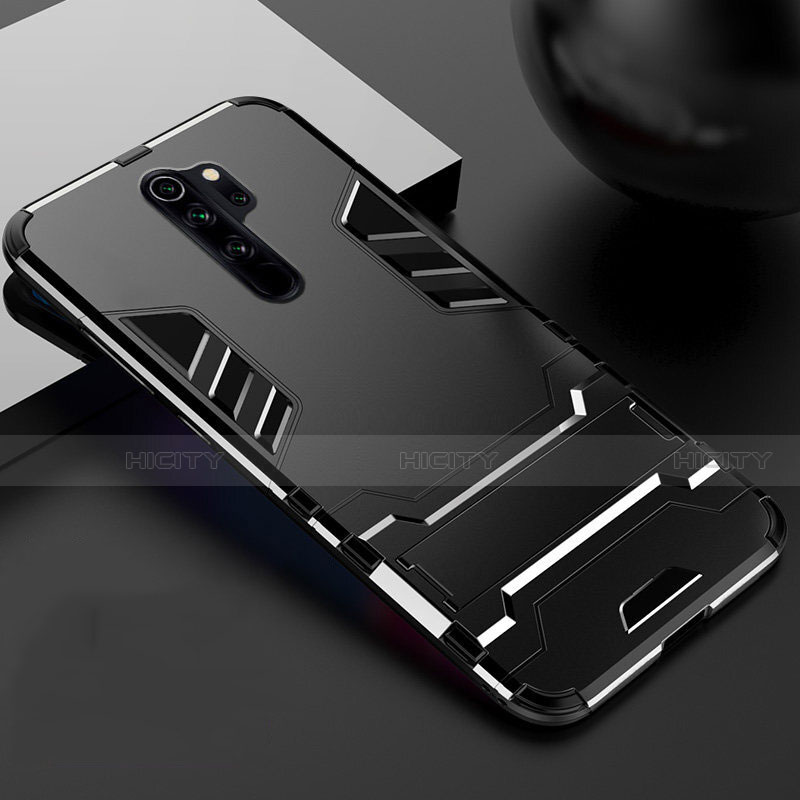 Funda Bumper Silicona y Plastico Mate Carcasa con Soporte para Xiaomi Redmi Note 8 Pro