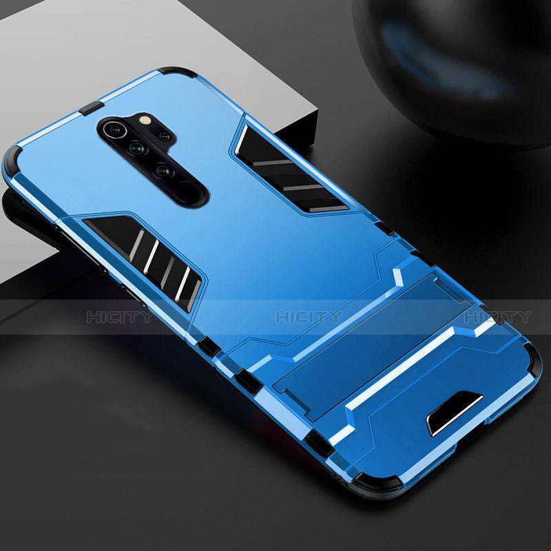 Funda Bumper Silicona y Plastico Mate Carcasa con Soporte para Xiaomi Redmi Note 8 Pro