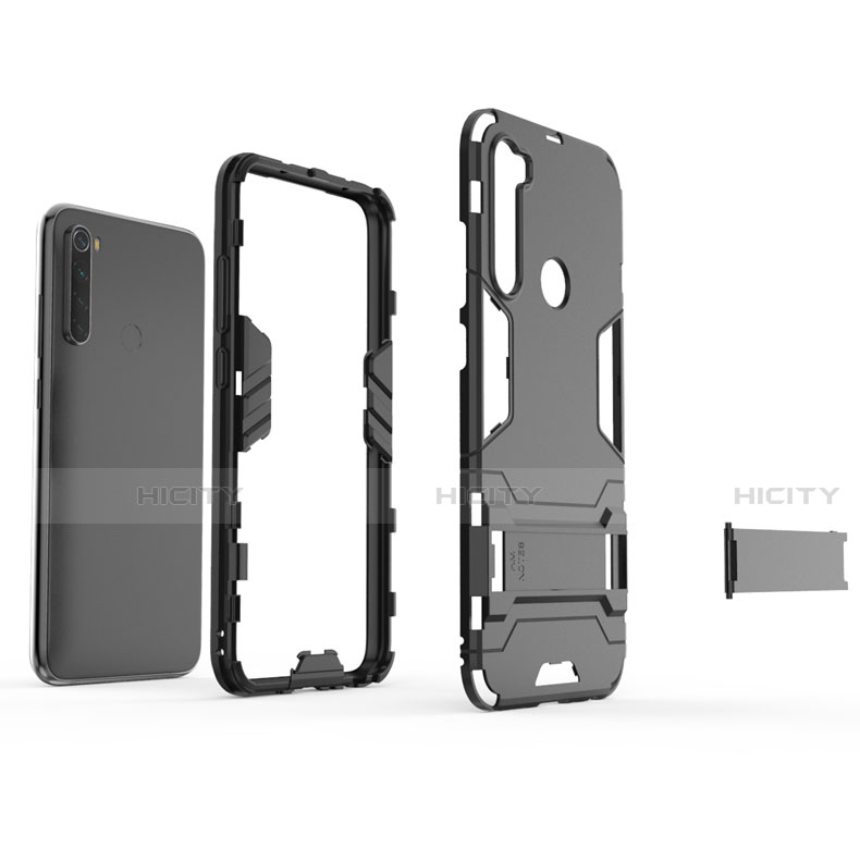 Funda Bumper Silicona y Plastico Mate Carcasa con Soporte para Xiaomi Redmi Note 8T