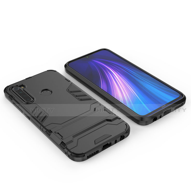 Funda Bumper Silicona y Plastico Mate Carcasa con Soporte para Xiaomi Redmi Note 8T