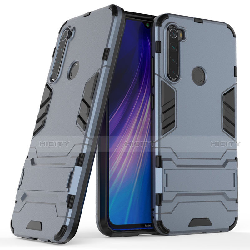 Funda Bumper Silicona y Plastico Mate Carcasa con Soporte para Xiaomi Redmi Note 8T