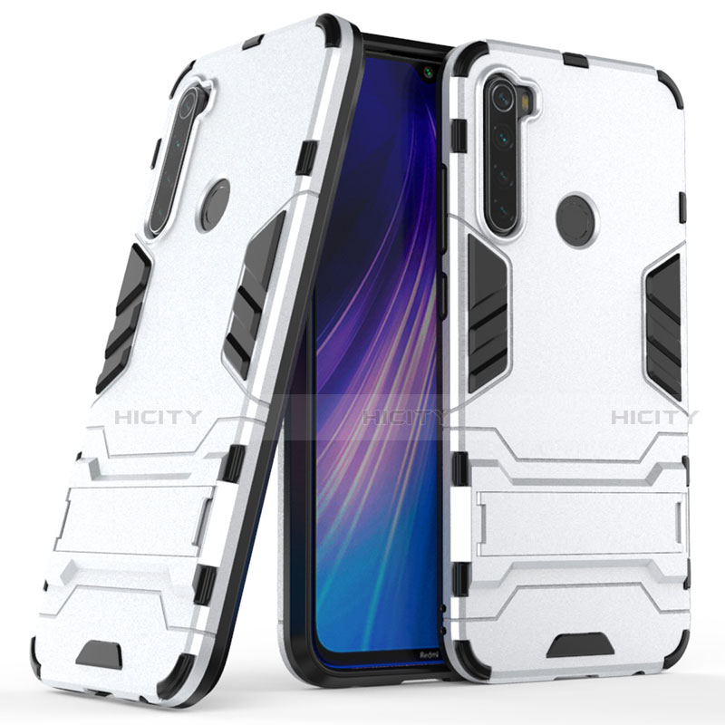 Funda Bumper Silicona y Plastico Mate Carcasa con Soporte para Xiaomi Redmi Note 8T