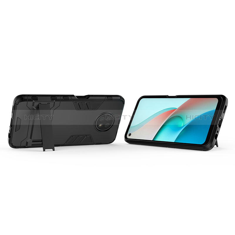 Funda Bumper Silicona y Plastico Mate Carcasa con Soporte para Xiaomi Redmi Note 9 5G