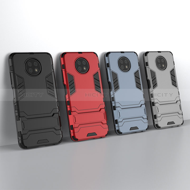 Funda Bumper Silicona y Plastico Mate Carcasa con Soporte para Xiaomi Redmi Note 9 5G