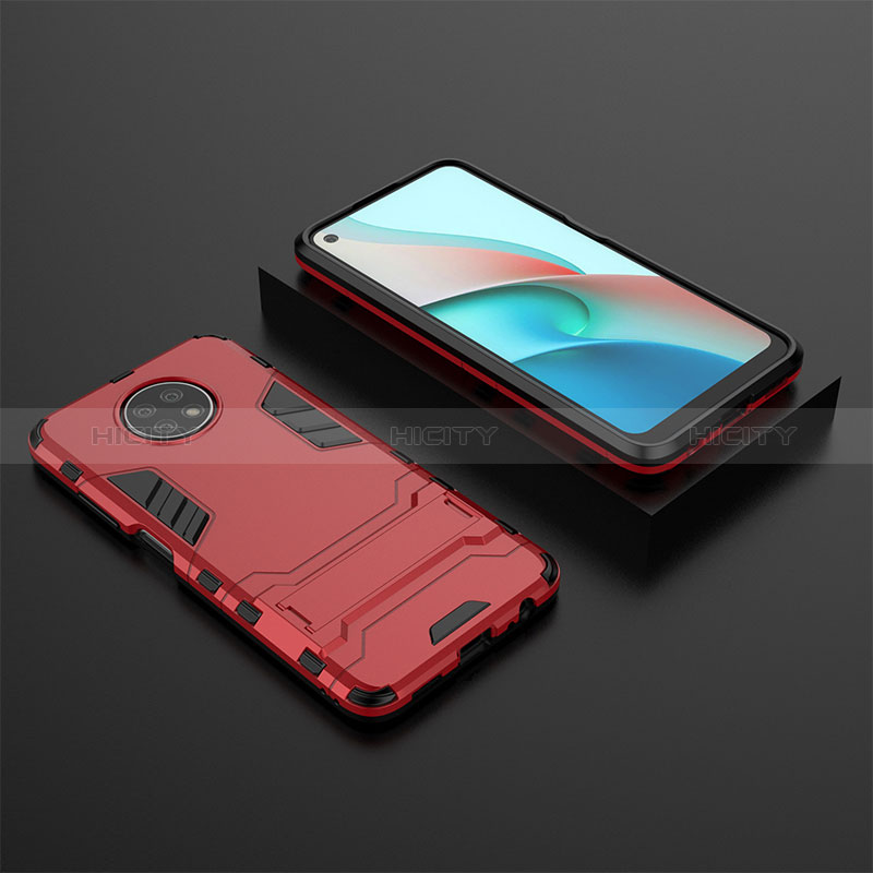 Funda Bumper Silicona y Plastico Mate Carcasa con Soporte para Xiaomi Redmi Note 9 5G