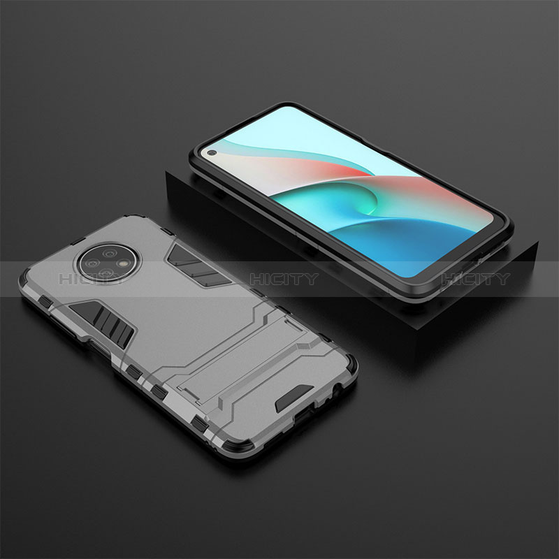 Funda Bumper Silicona y Plastico Mate Carcasa con Soporte para Xiaomi Redmi Note 9 5G