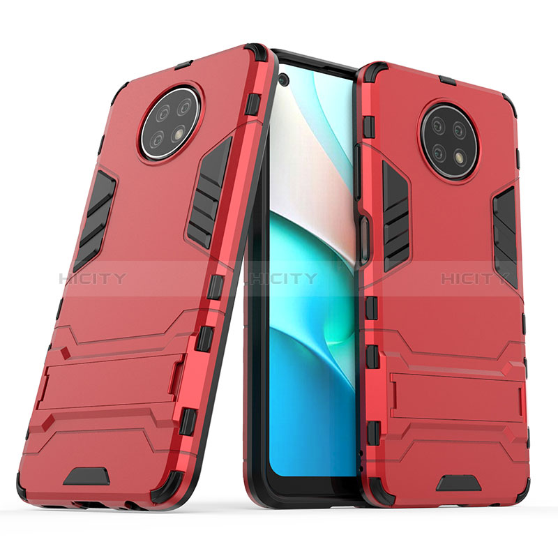 Funda Bumper Silicona y Plastico Mate Carcasa con Soporte para Xiaomi Redmi Note 9 5G