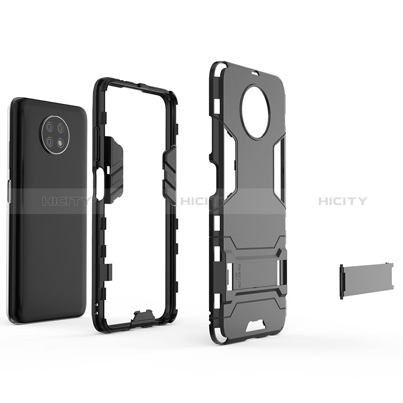 Funda Bumper Silicona y Plastico Mate Carcasa con Soporte para Xiaomi Redmi Note 9 5G