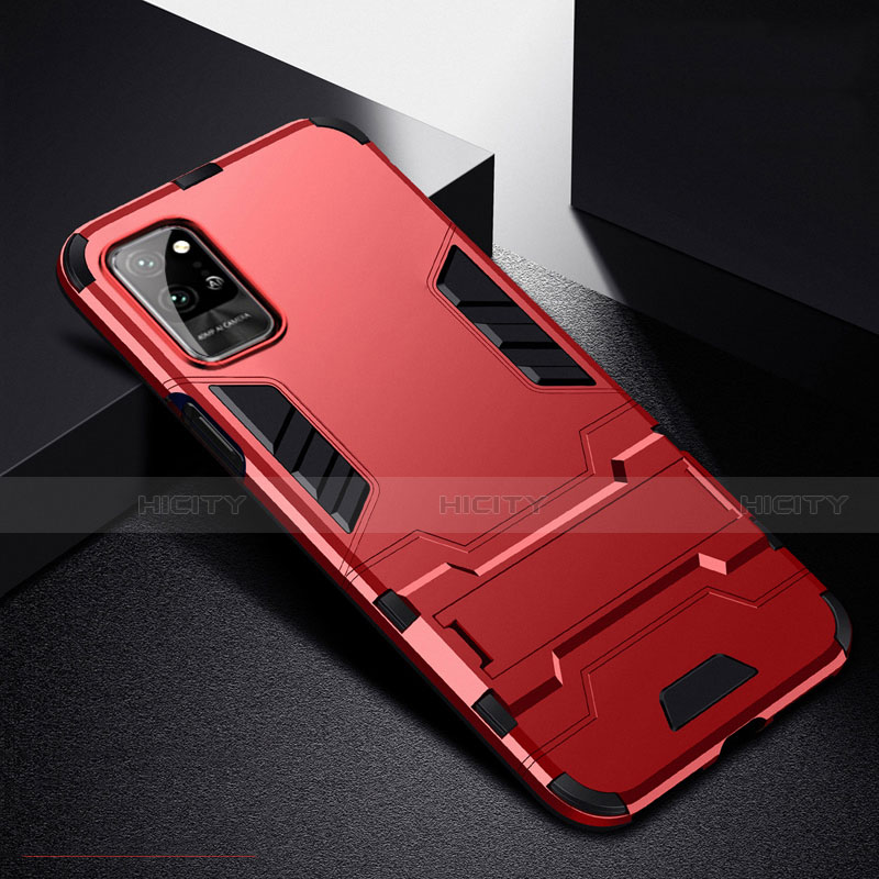 Funda Bumper Silicona y Plastico Mate Carcasa con Soporte R01 para Huawei Honor Play4 Pro 5G