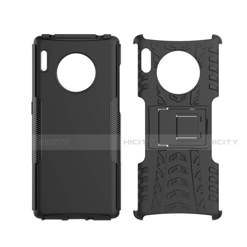 Funda Bumper Silicona y Plastico Mate Carcasa con Soporte R01 para Huawei Mate 30 5G