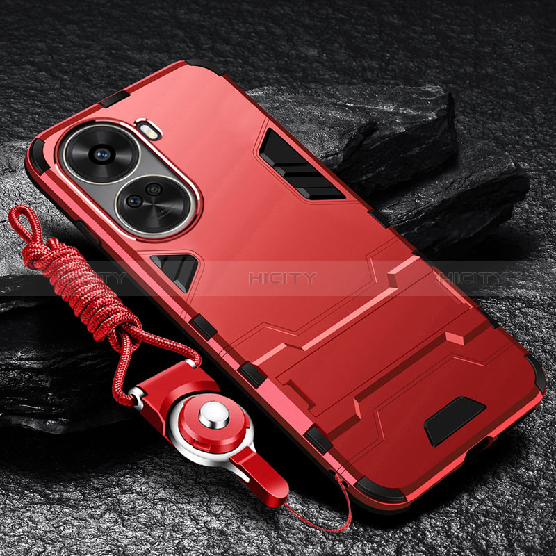 Funda Bumper Silicona y Plastico Mate Carcasa con Soporte R01 para Huawei Nova 11 SE