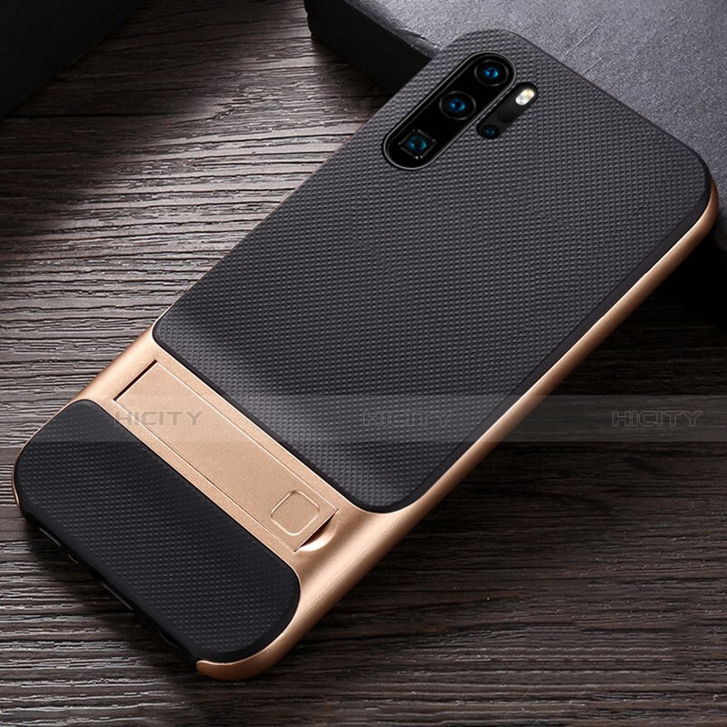 Funda Bumper Silicona y Plastico Mate Carcasa con Soporte R01 para Huawei P30 Pro New Edition