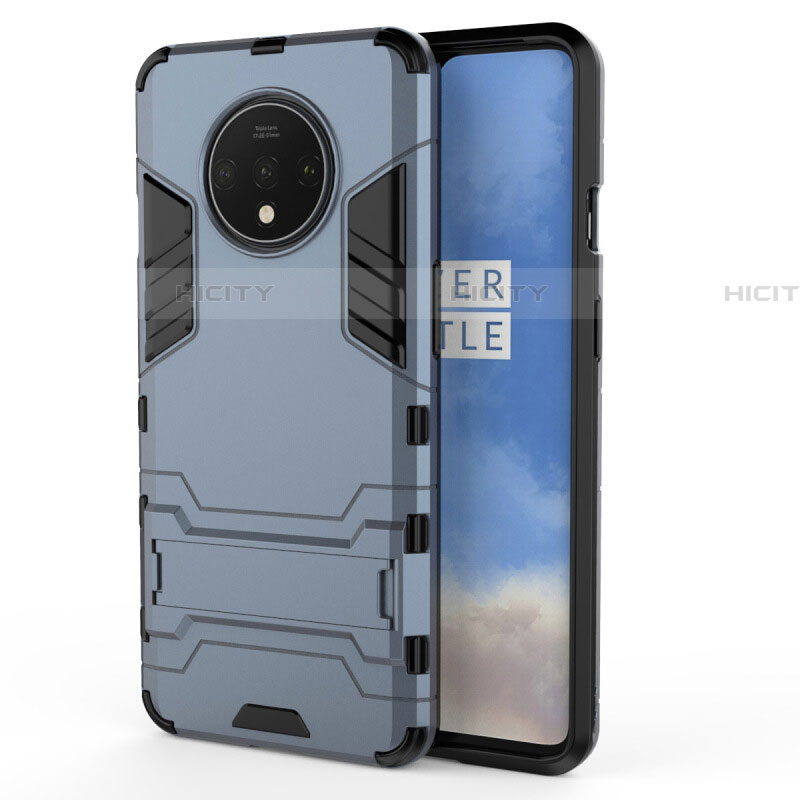 Funda Bumper Silicona y Plastico Mate Carcasa con Soporte R01 para OnePlus 7T