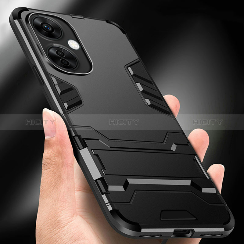 Funda Bumper Silicona y Plastico Mate Carcasa con Soporte R01 para OnePlus Nord CE 3 Lite 5G