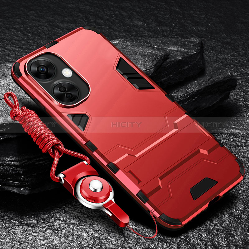 Funda Bumper Silicona y Plastico Mate Carcasa con Soporte R01 para OnePlus Nord N30 5G