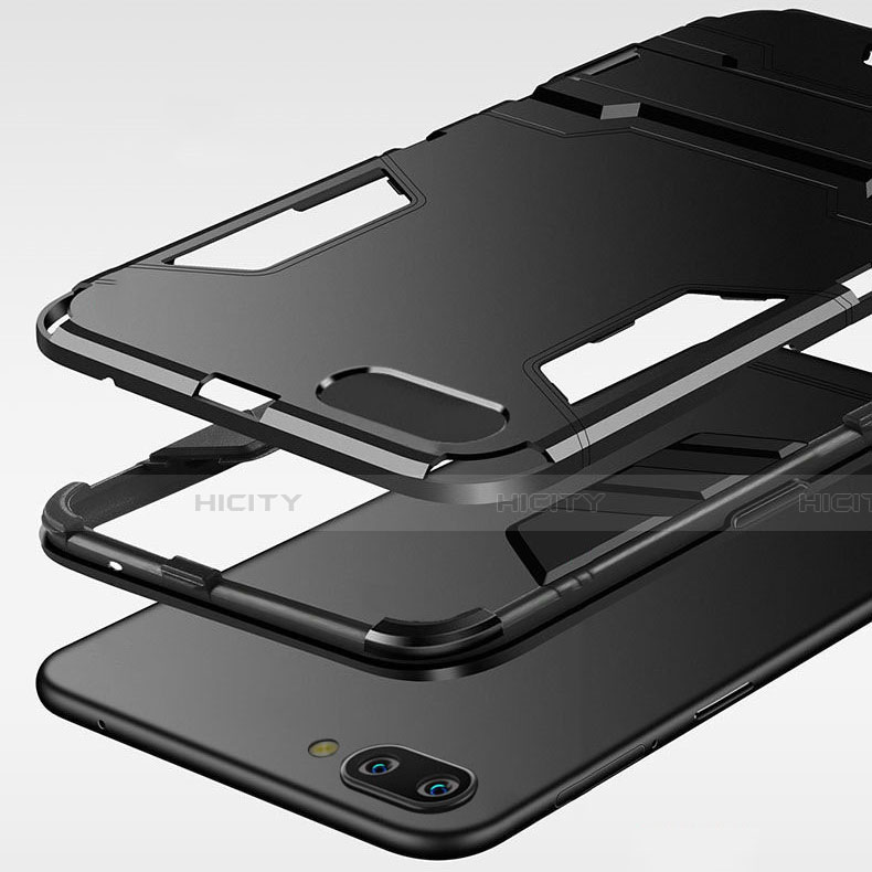 Funda Bumper Silicona y Plastico Mate Carcasa con Soporte R01 para Oppo R17 Neo