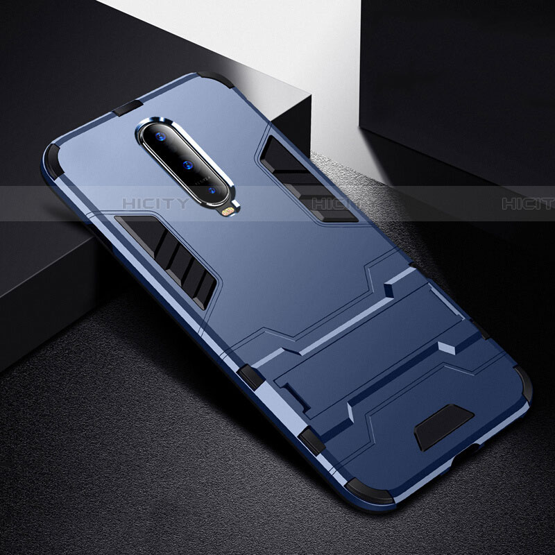 Funda Bumper Silicona y Plastico Mate Carcasa con Soporte R01 para Oppo RX17 Pro