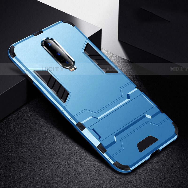 Funda Bumper Silicona y Plastico Mate Carcasa con Soporte R01 para Oppo RX17 Pro