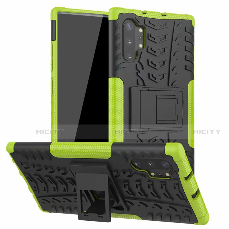 Funda Bumper Silicona y Plastico Mate Carcasa con Soporte R01 para Samsung Galaxy Note 10 Plus 5G