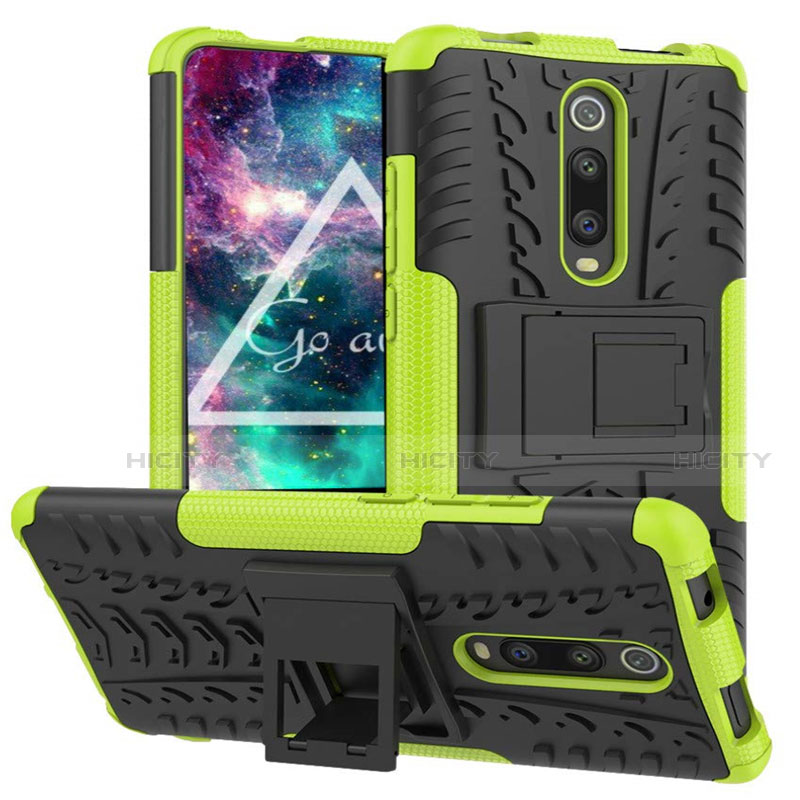 Funda Bumper Silicona y Plastico Mate Carcasa con Soporte R01 para Xiaomi Mi 9T Pro