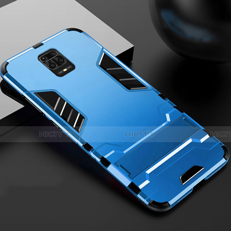 Funda Bumper Silicona y Plastico Mate Carcasa con Soporte R01 para Xiaomi Poco M2 Pro