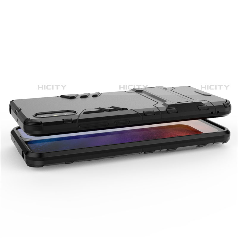 Funda Bumper Silicona y Plastico Mate Carcasa con Soporte R01 para Xiaomi Redmi 9AT