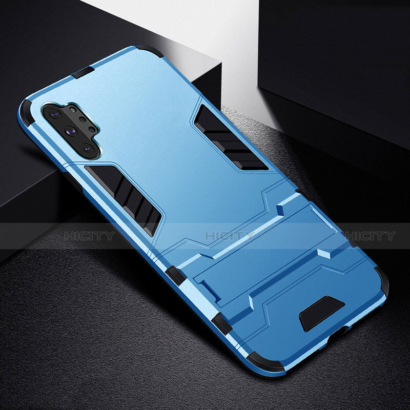 Funda Bumper Silicona y Plastico Mate Carcasa con Soporte R02 para Samsung Galaxy Note 10 Plus 5G