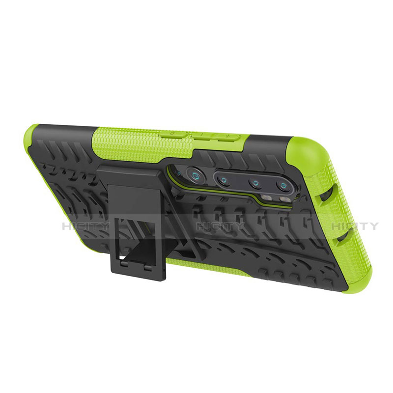 Funda Bumper Silicona y Plastico Mate Carcasa con Soporte R02 para Xiaomi Mi Note 10