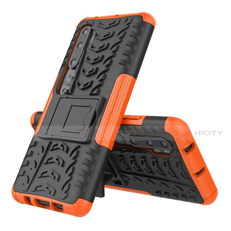 Funda Bumper Silicona y Plastico Mate Carcasa con Soporte R02 para Xiaomi Mi Note 10