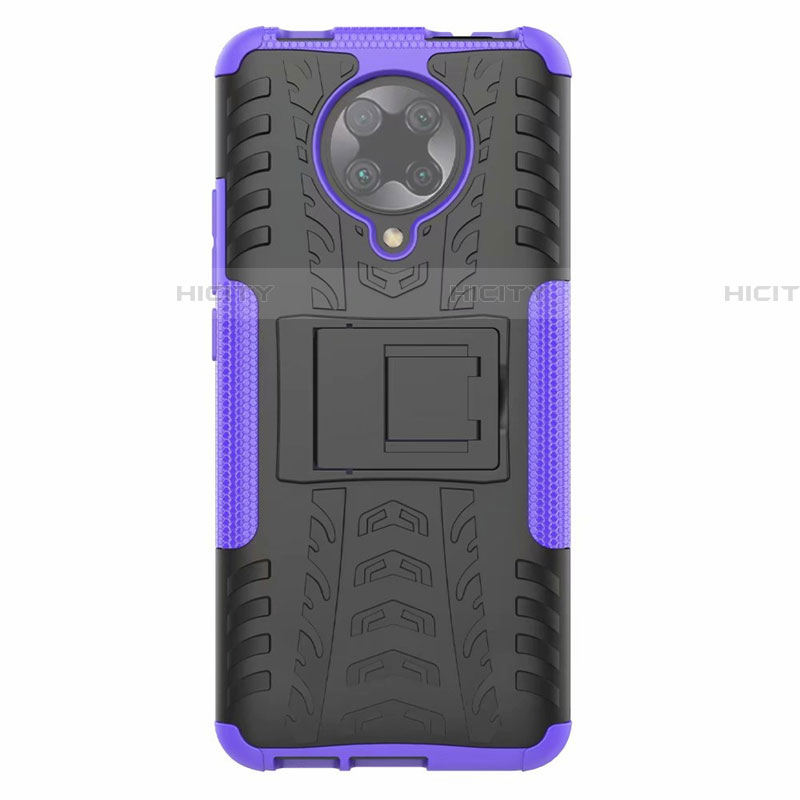 Funda Bumper Silicona y Plastico Mate Carcasa con Soporte R02 para Xiaomi Redmi K30 Pro 5G