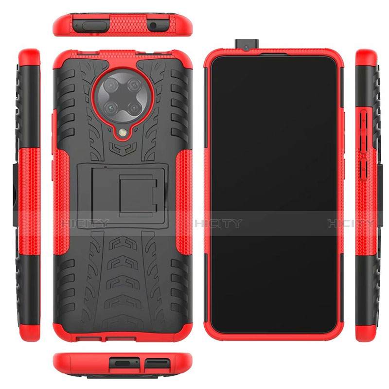 Funda Bumper Silicona y Plastico Mate Carcasa con Soporte R02 para Xiaomi Redmi K30 Pro Zoom