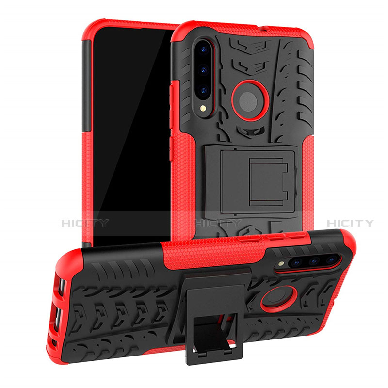 Funda Bumper Silicona y Plastico Mate Carcasa con Soporte R03 para Huawei Honor 10i