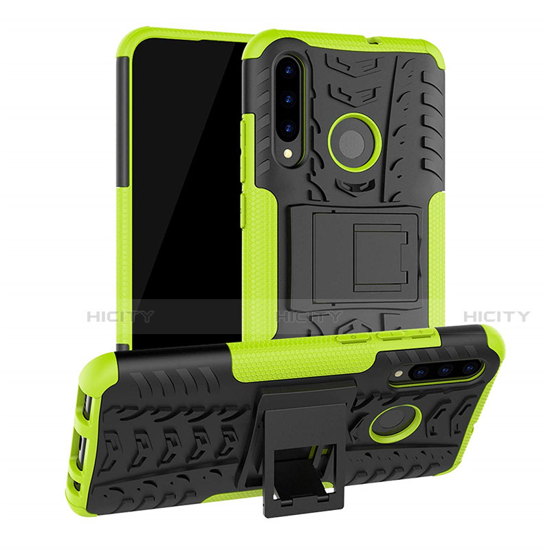 Funda Bumper Silicona y Plastico Mate Carcasa con Soporte R03 para Huawei Honor 10i