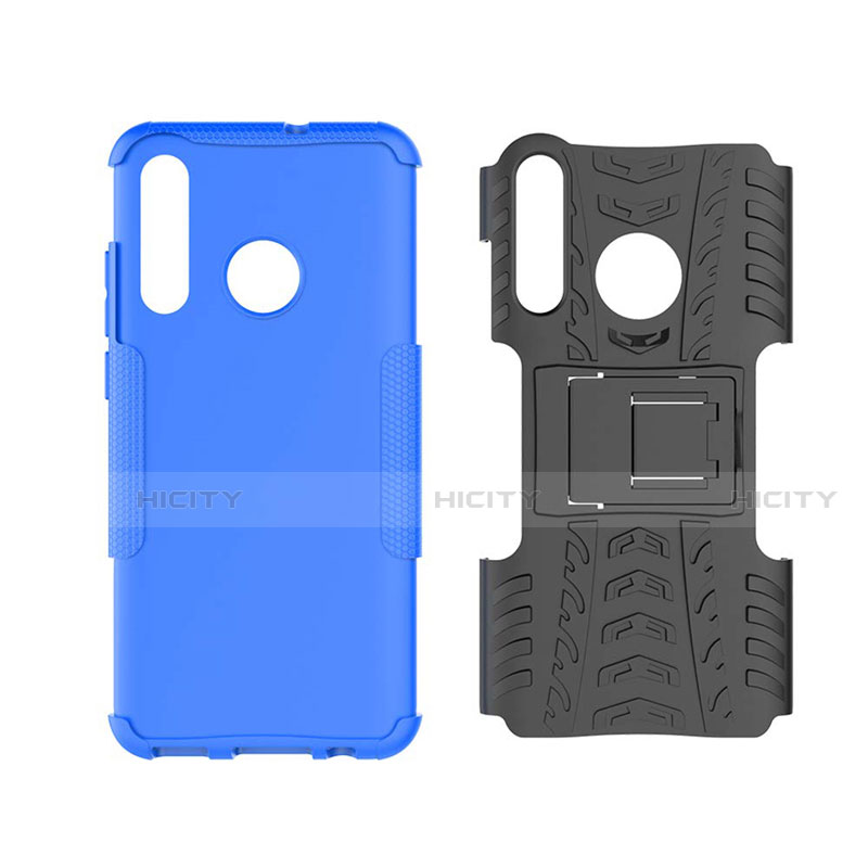 Funda Bumper Silicona y Plastico Mate Carcasa con Soporte R03 para Huawei Honor 10i