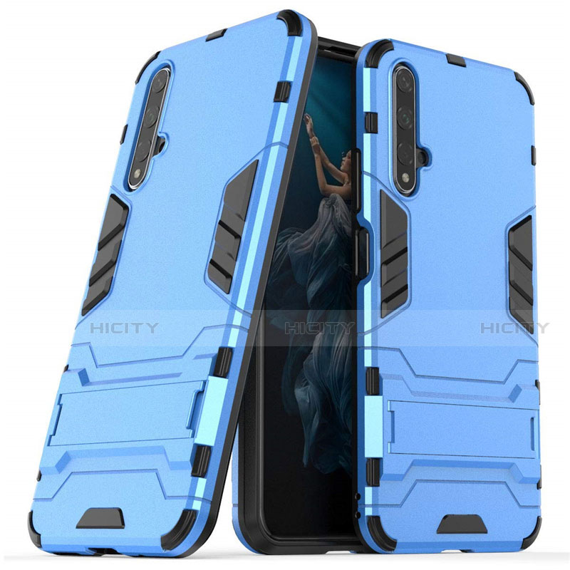 Funda Bumper Silicona y Plastico Mate Carcasa con Soporte R03 para Huawei Honor 20