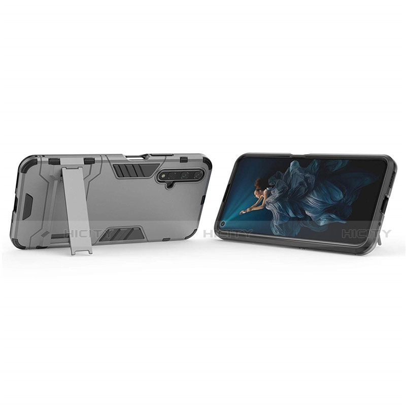 Funda Bumper Silicona y Plastico Mate Carcasa con Soporte R03 para Huawei Honor 20S