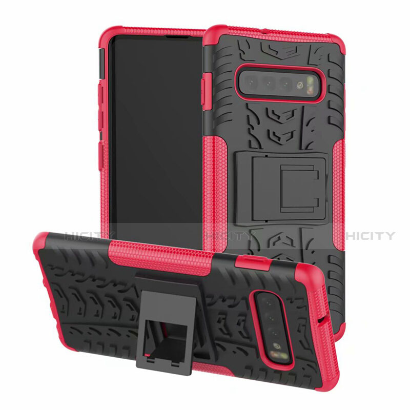 Funda Bumper Silicona y Plastico Mate Carcasa con Soporte R03 para Samsung Galaxy S10 5G