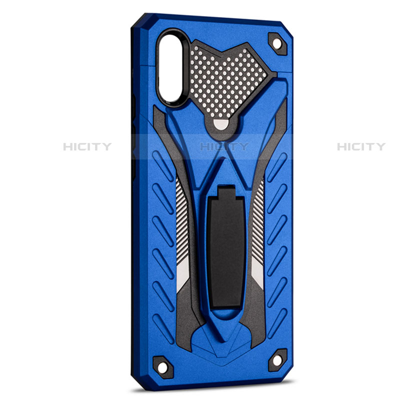 Funda Bumper Silicona y Plastico Mate Carcasa con Soporte R04 para Xiaomi Redmi 9A