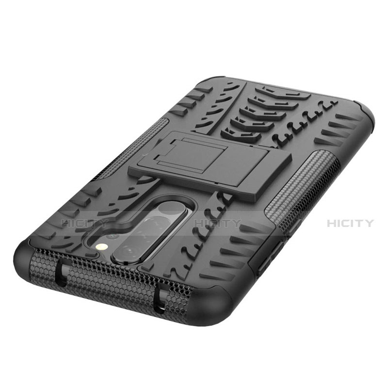 Funda Bumper Silicona y Plastico Mate Carcasa con Soporte R04 para Xiaomi Redmi Note 8 Pro